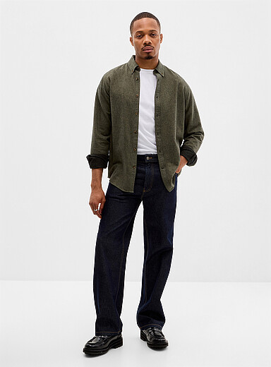 Heathered flannel shirt <b>Modern fit</b>