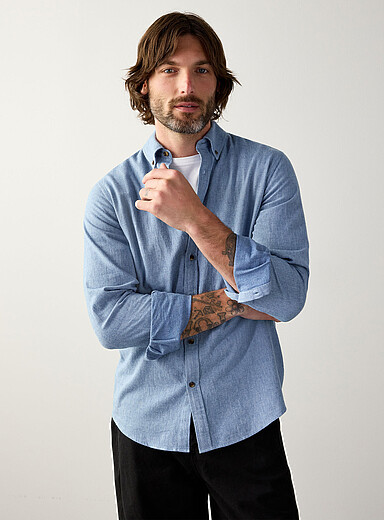 Heathered flannel shirt <b>Modern fit</b>