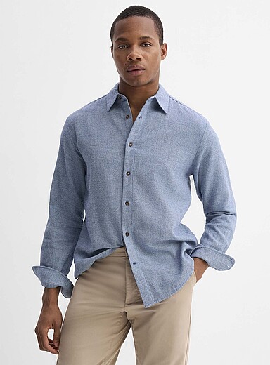 Heathered-look piqu&eacute; knit shirt <b>Modern fit</b>