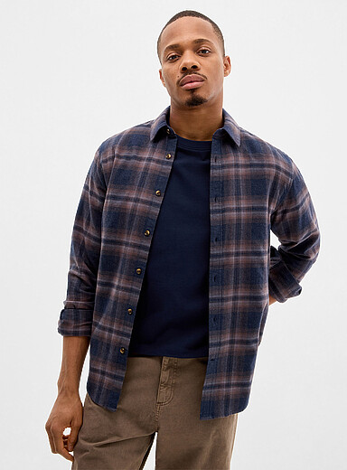 La chemise flanelle carreaux fondus <b>Coupe moderne</b>