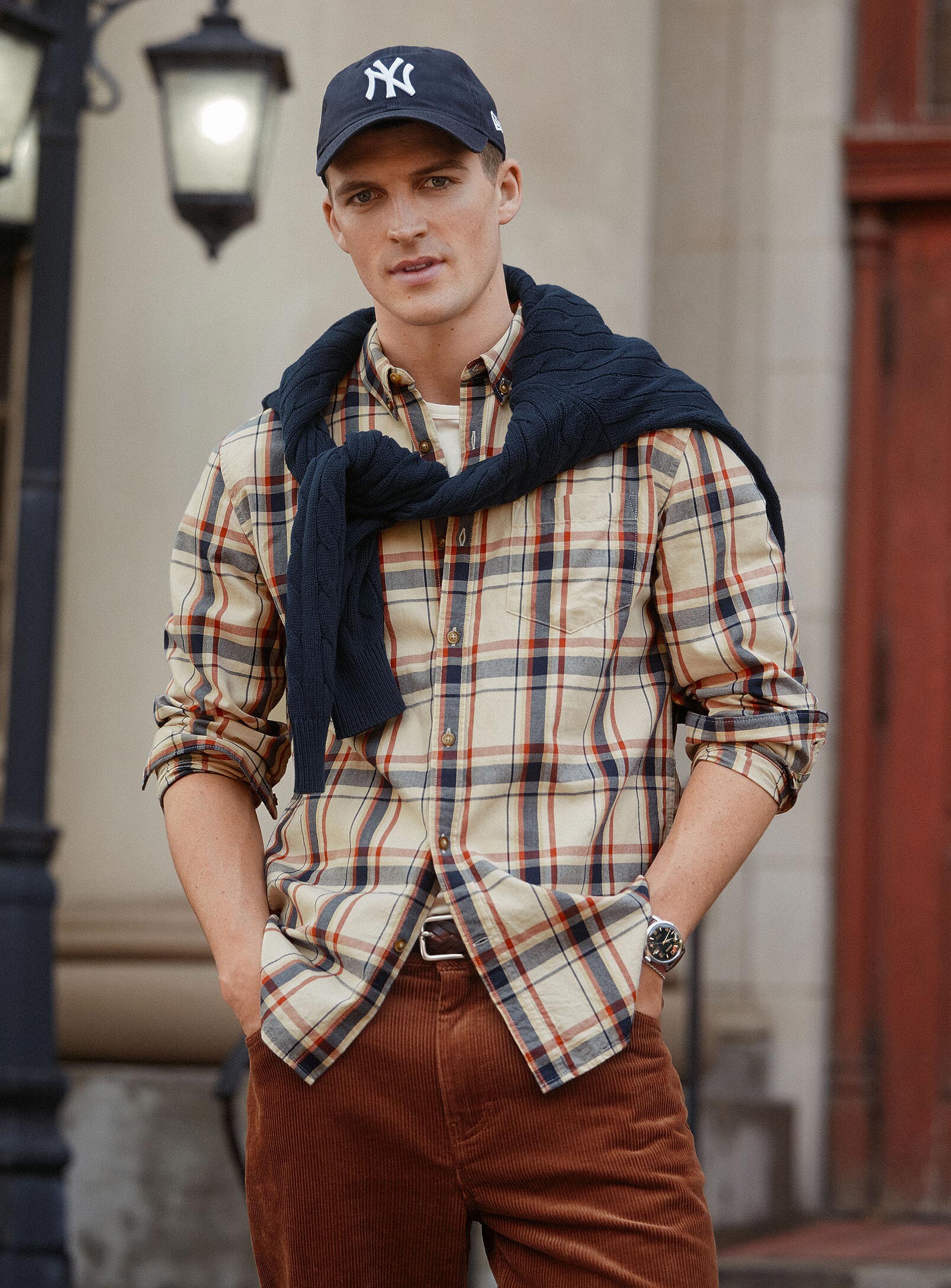 Le 31 - Heritage-check shirt Modern fit (Men, White, X-LARGE)