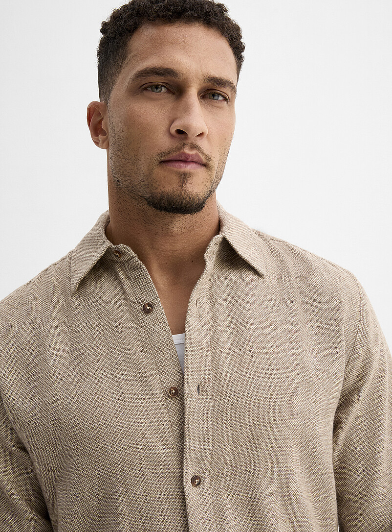 Heathered-look piqué knit shirt Modern fit product image 2