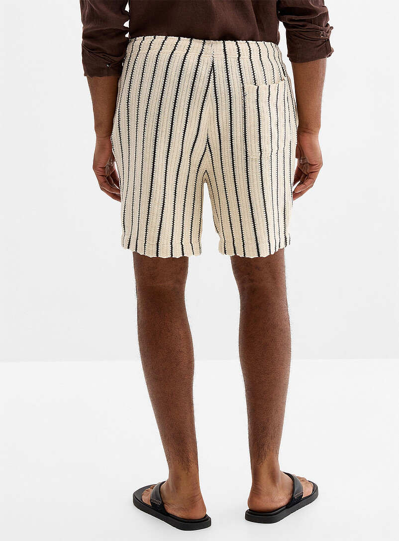 Striped crocheted short Inseam: 7" (18 cm) product image 3