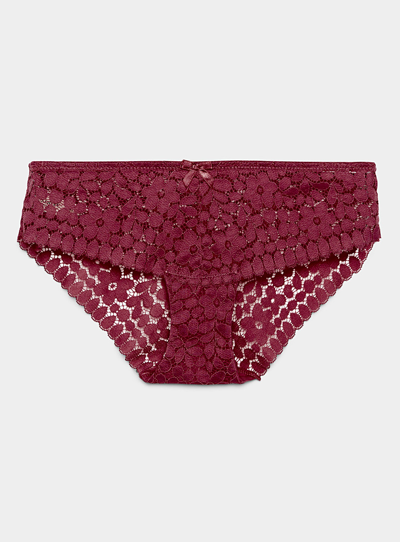 Miiyu Ruby Red Floral lace hipster for women