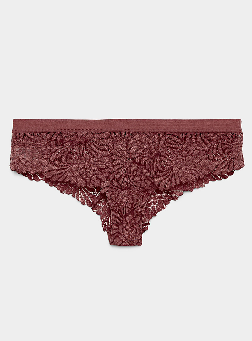 Miiyu Ruby Red Floral lace thong for women