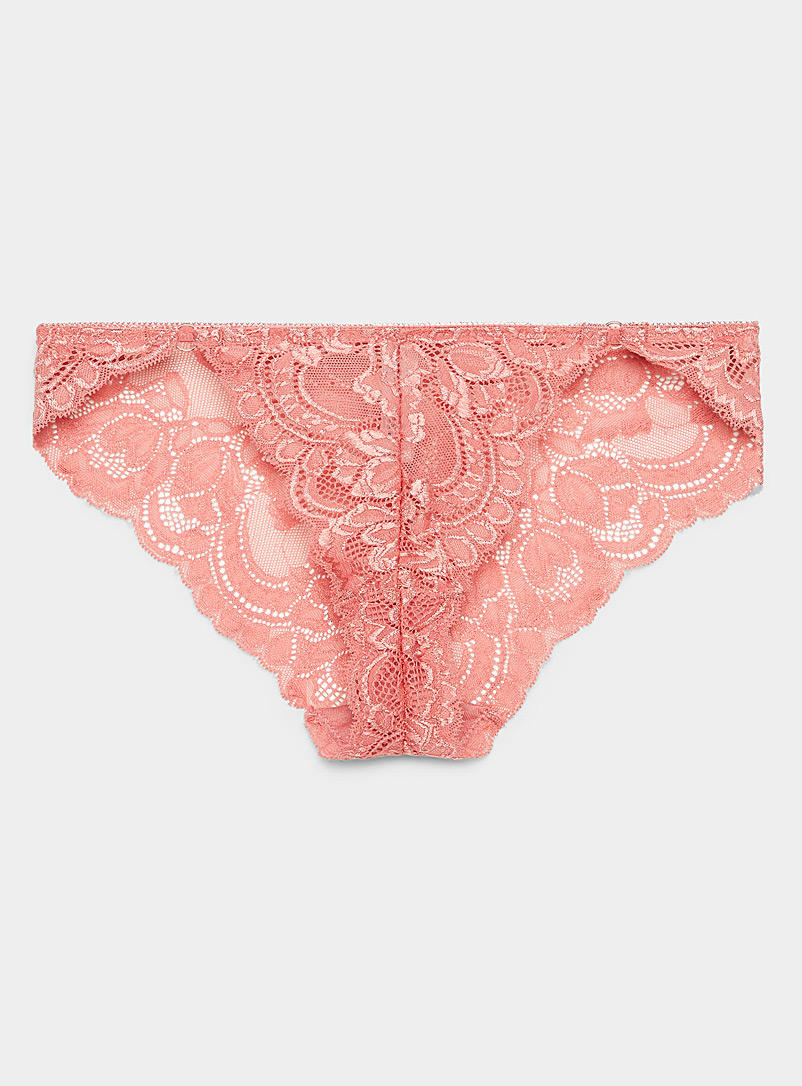 Miiyu Dusky Pink Lace and rings bikini panty for women