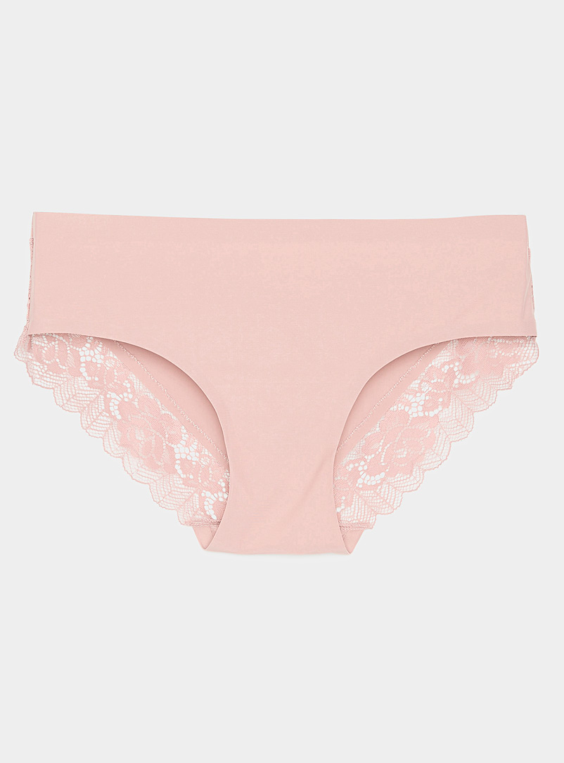Miiyu Pink Lace accent laser-cut hipster for women