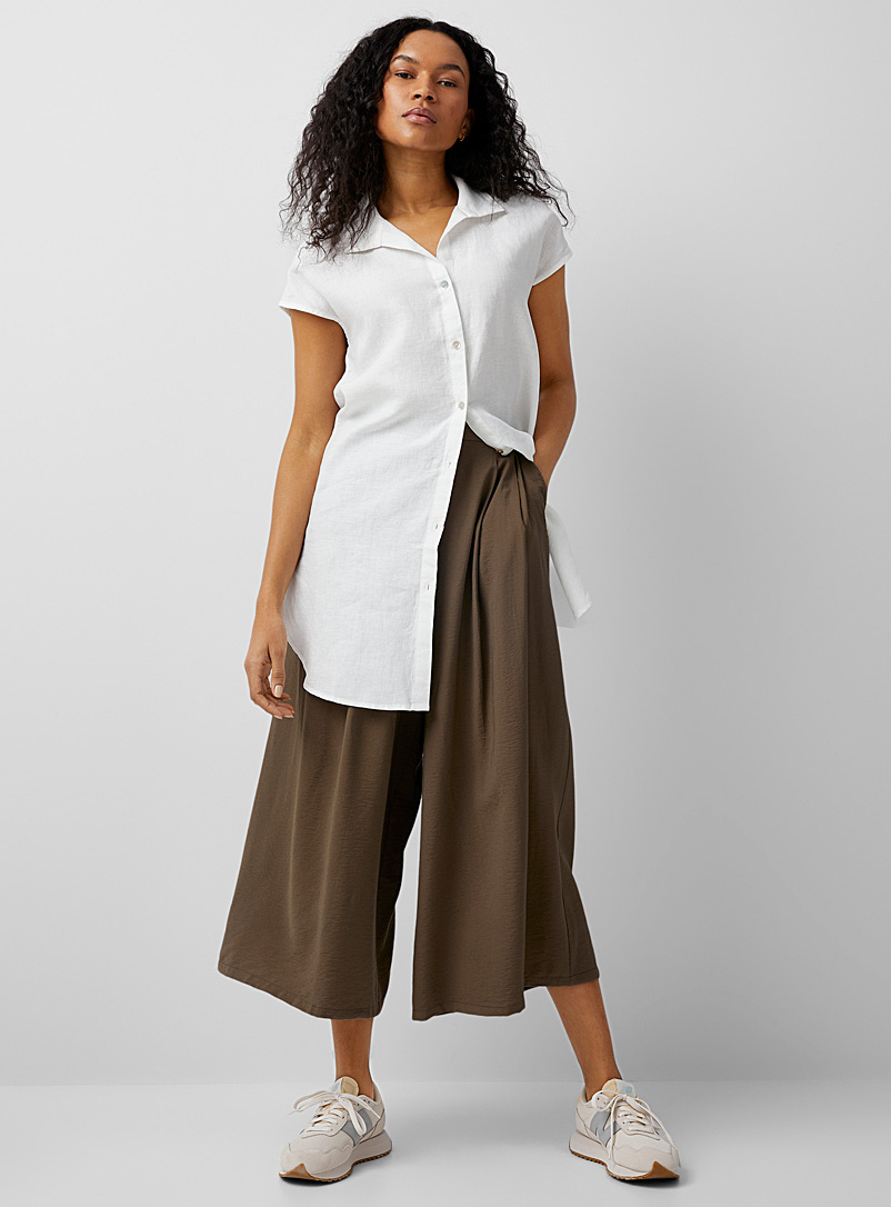 Contemporaine White Organic linen tunic shirt for women