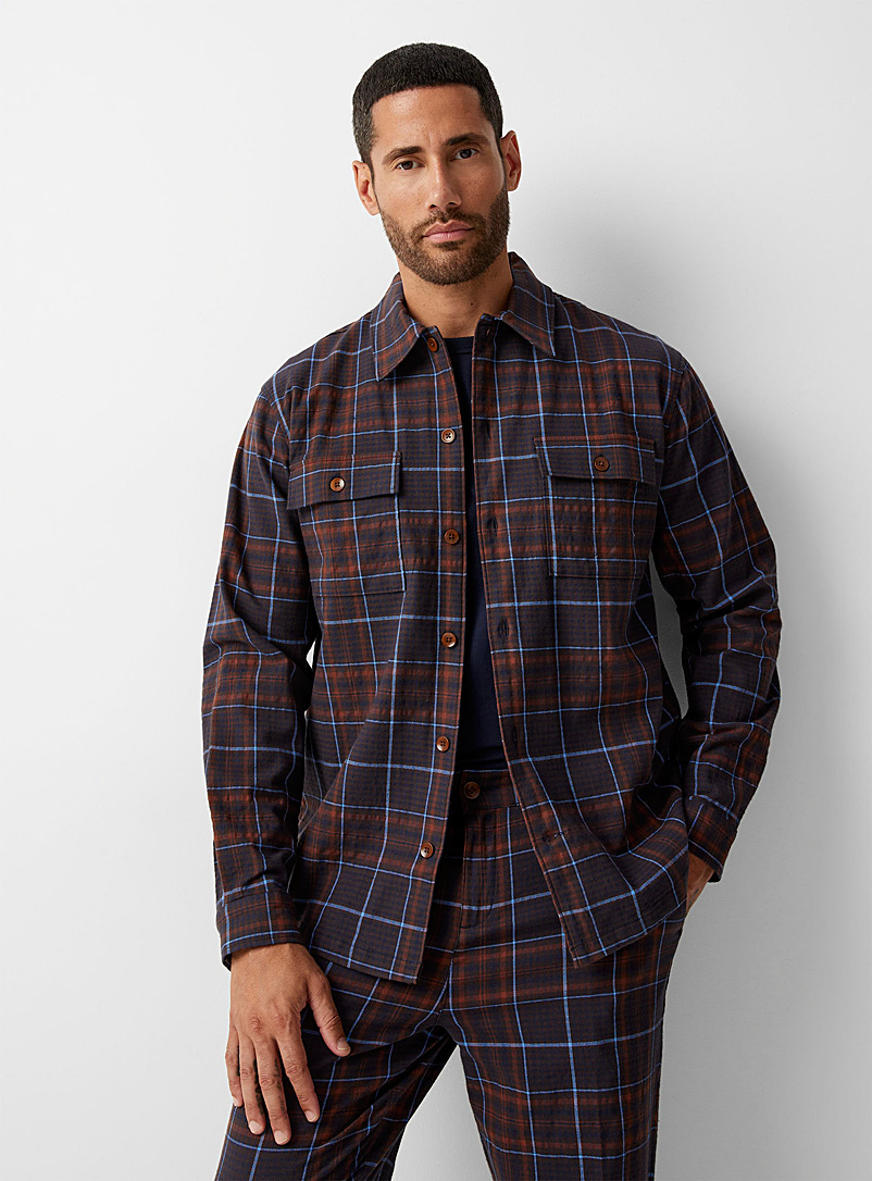 Le 31 Assorted Checked overshirt for men