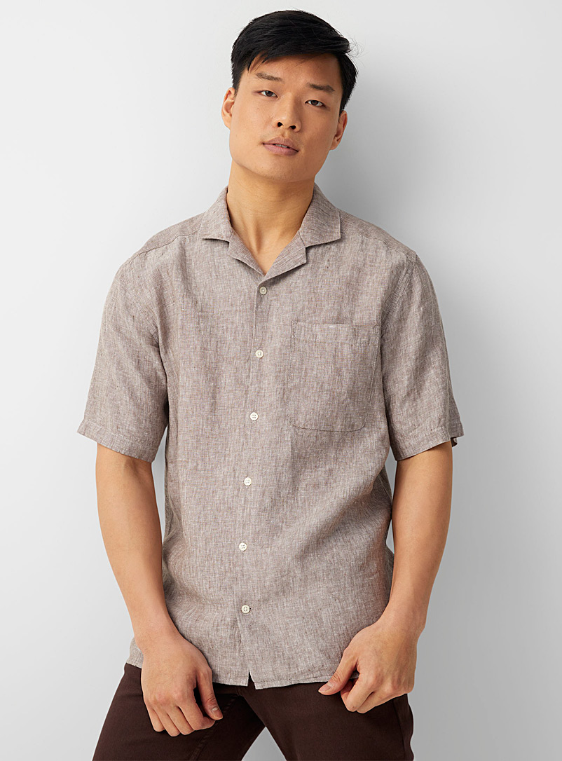 Pure linen camp shirt Comfort fit | Le 