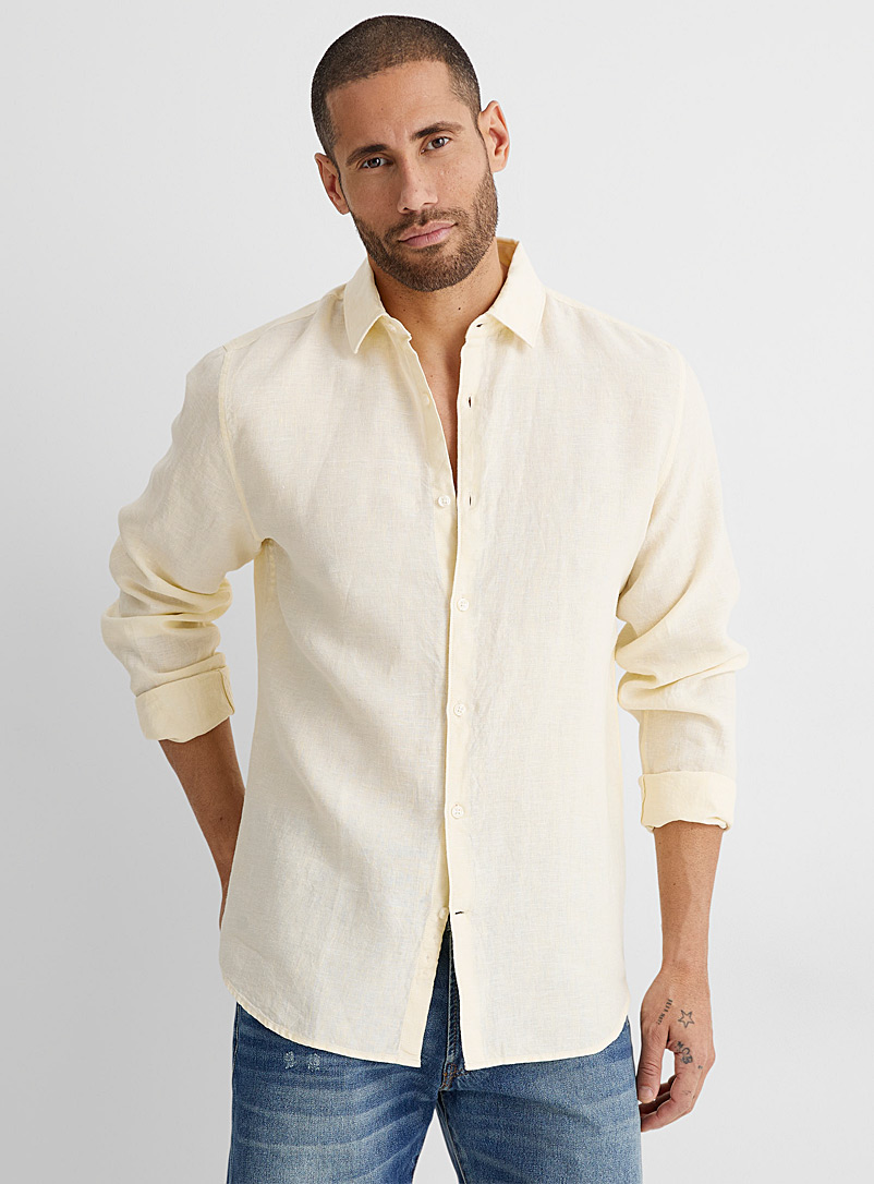 Colourful pure linen shirt Modern fit 