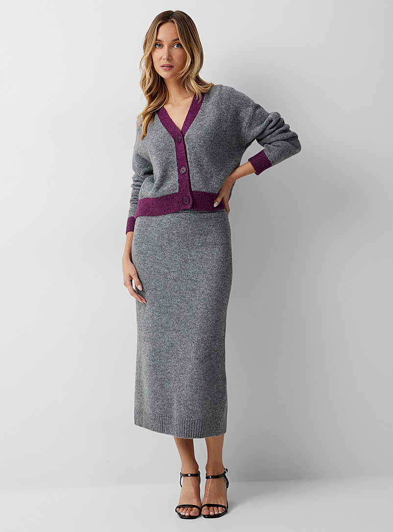 Icône Oxford Brushed-knit midi skirt for women