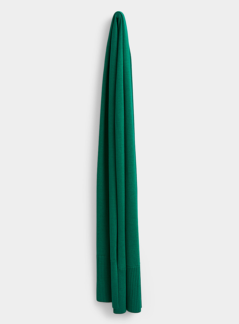 Simons Bottle Green Responsible merino wool scarf for women