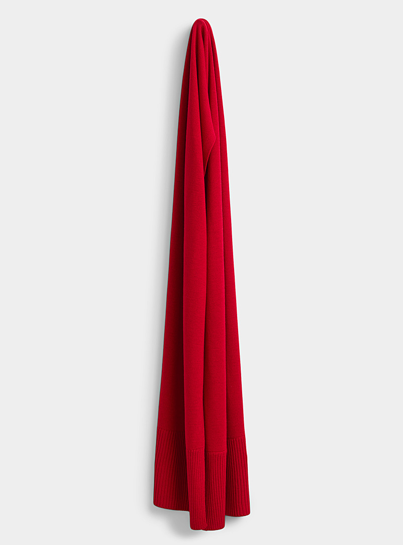 Simons Cherry Red Responsible merino wool scarf for women