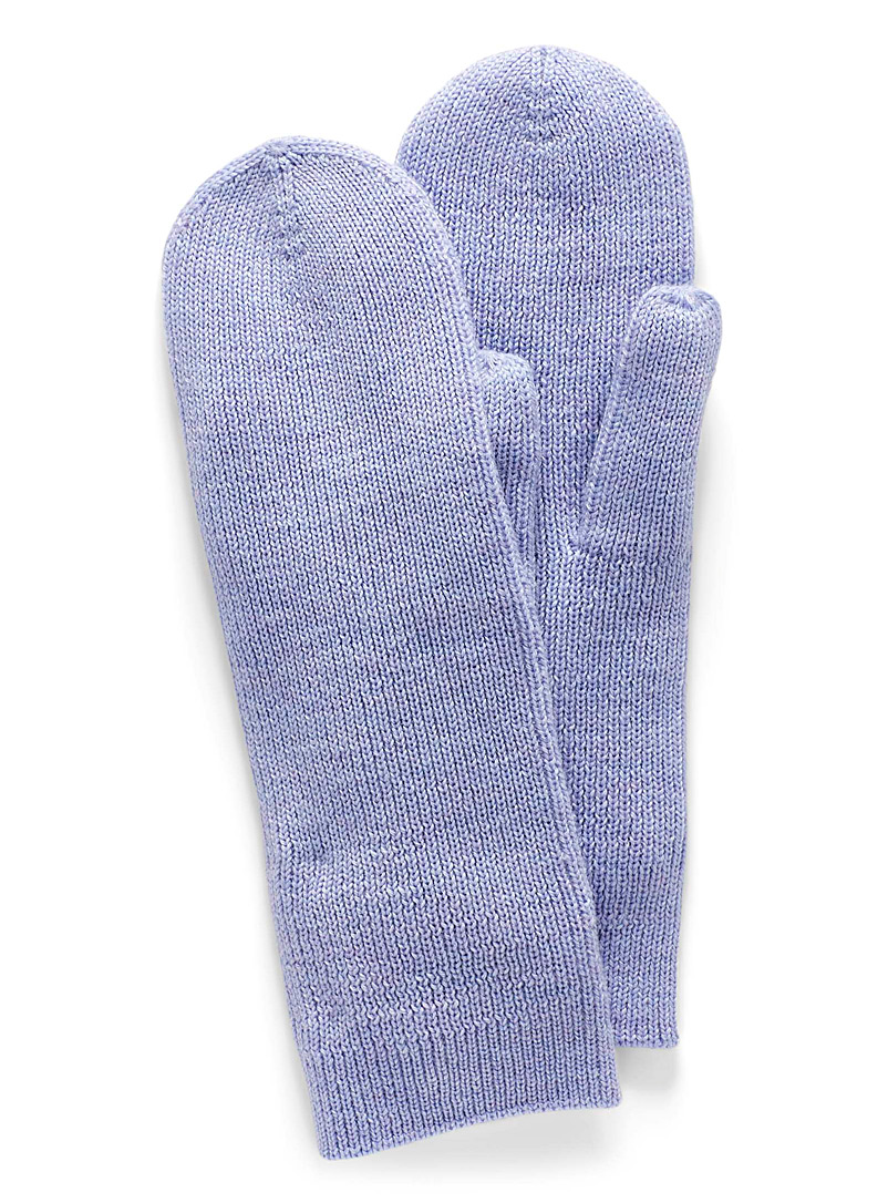 Simons Baby Blue Responsible merino wool mittens for women