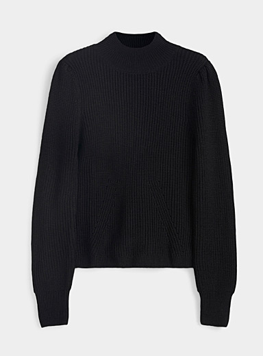 Puff-sleeve ribbed sweater | Contemporaine | Shop Women's Sweaters | Simons