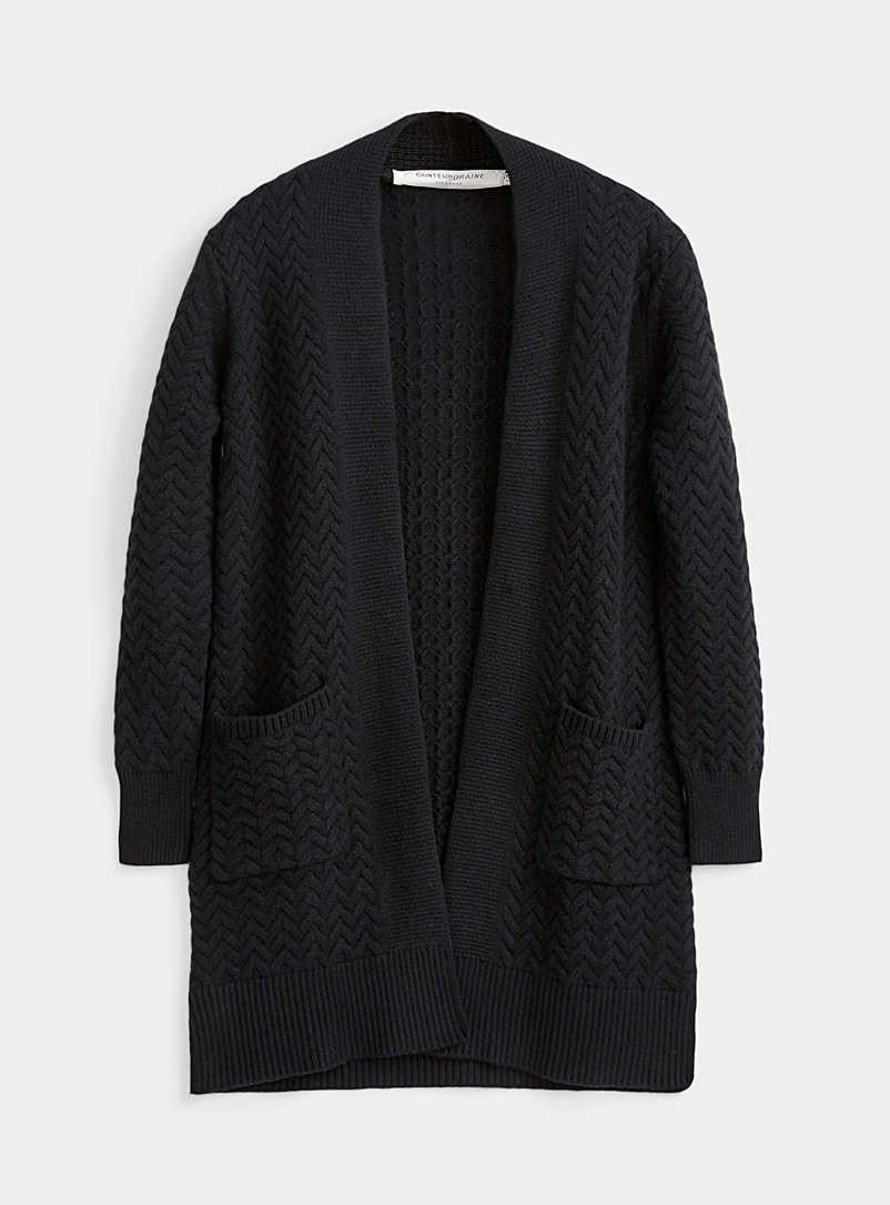 Braided knit open-front cardigan | Contemporaine | Shop Women's ...