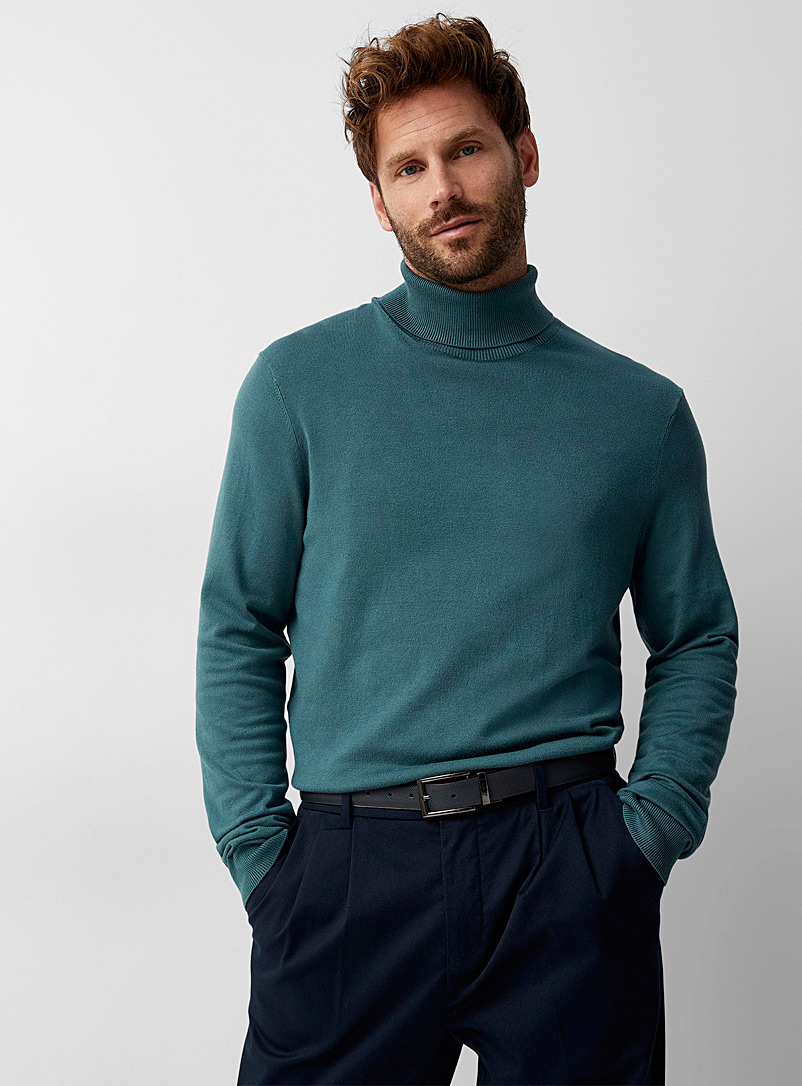 Le 31 Green Fine knit turtleneck for men