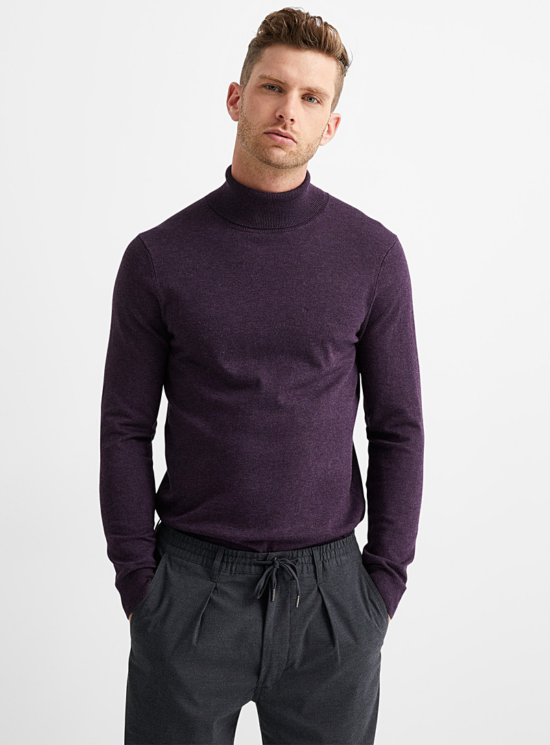 Le 31 Medium Brown Fine knit turtleneck for men