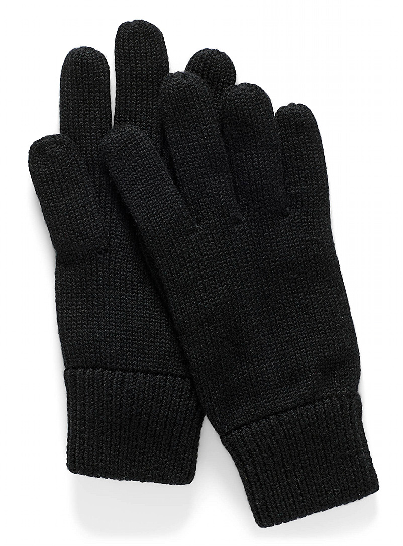 Simons Black Colourful eco-friendly merino gloves for women