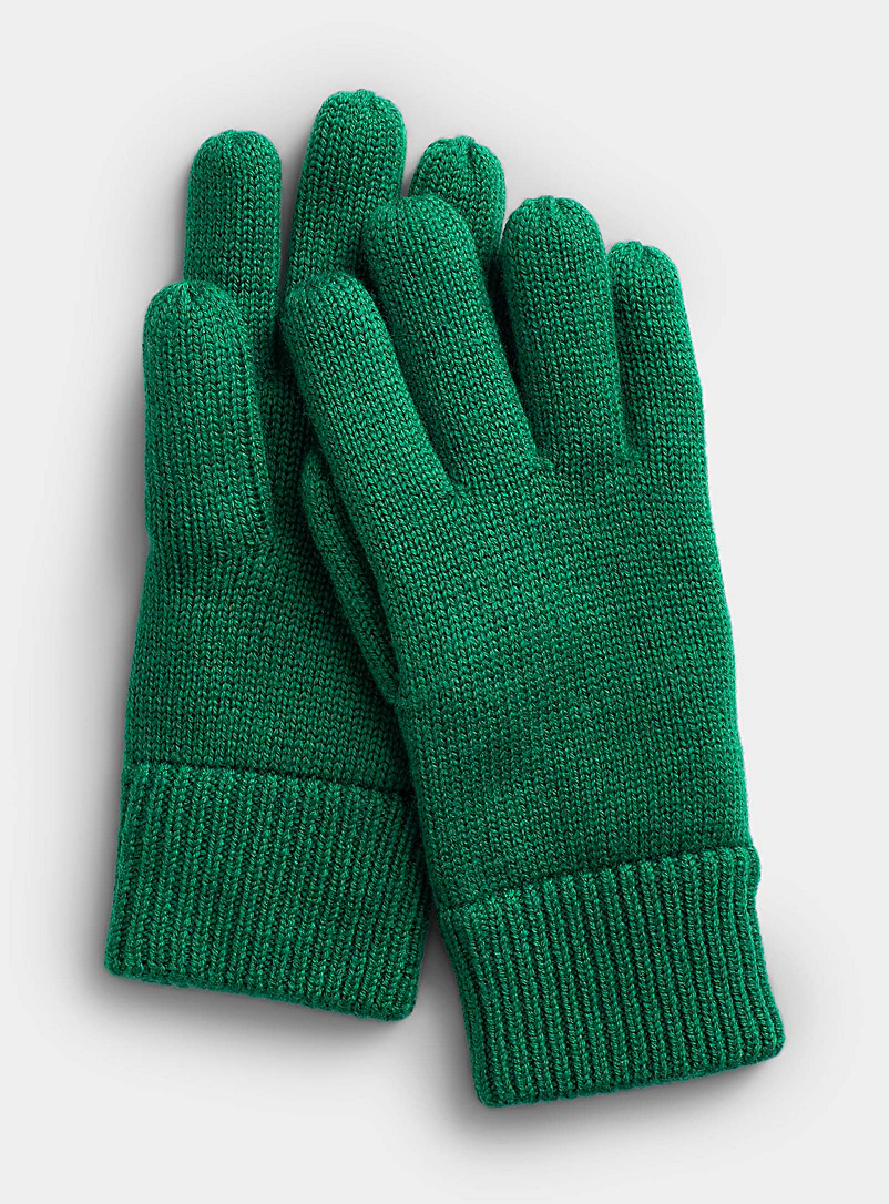 Simons Bottle Green Colourful eco-friendly merino gloves for women