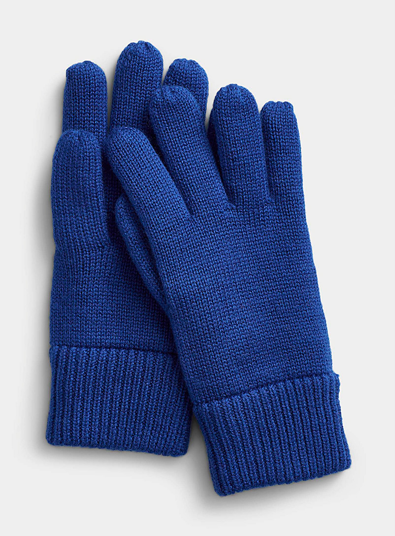 Simons: Le gant coloré mérinos responsable Bleu royal-saphir pour femme