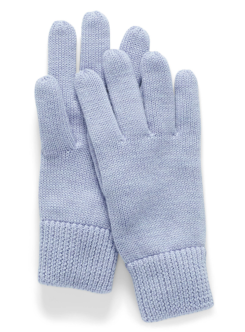 Simons Light Grey Colourful eco-friendly merino gloves for women