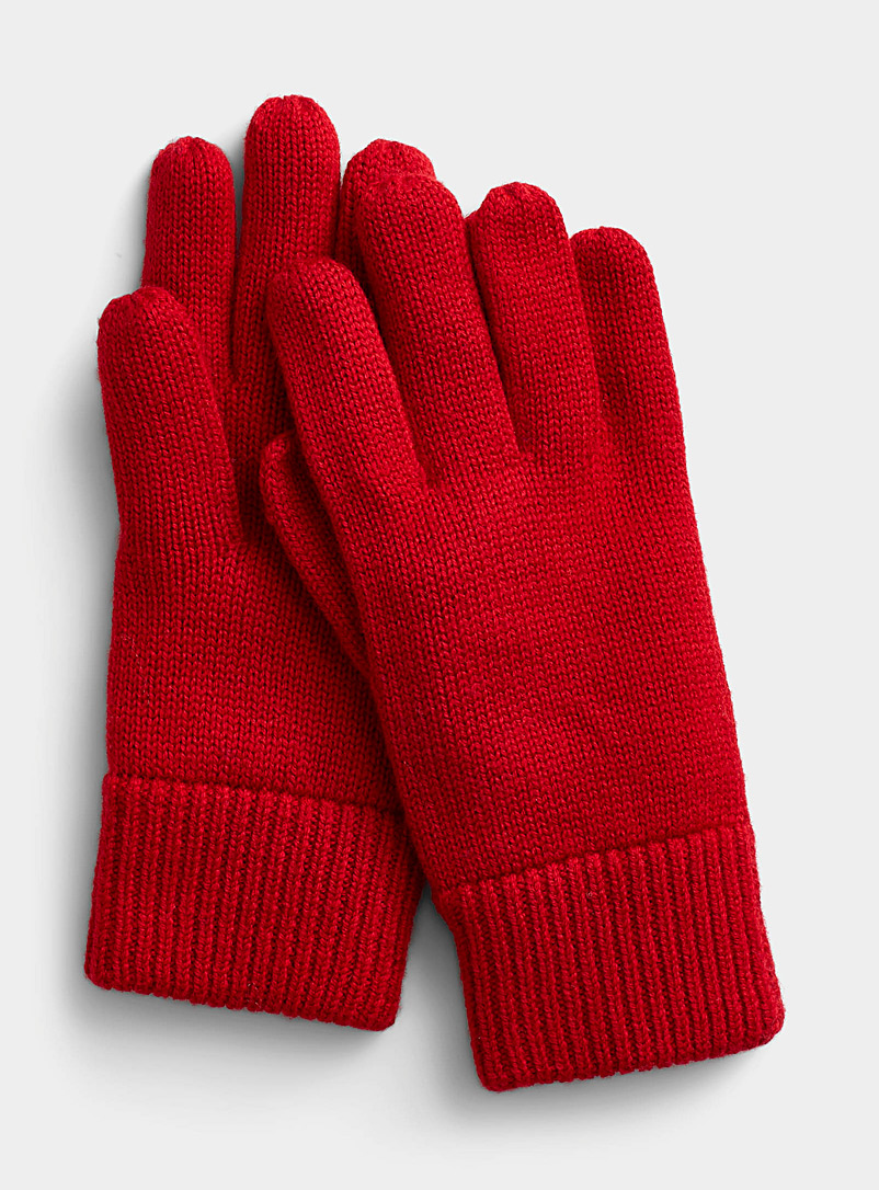 Simons Cherry Red Colourful eco-friendly merino gloves for women