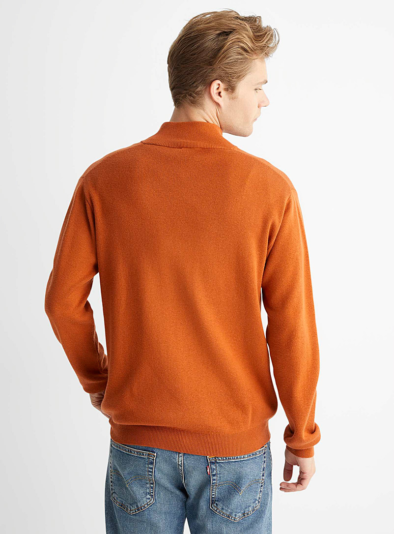 Le 31 Black Half-zip minimalist sweater for men