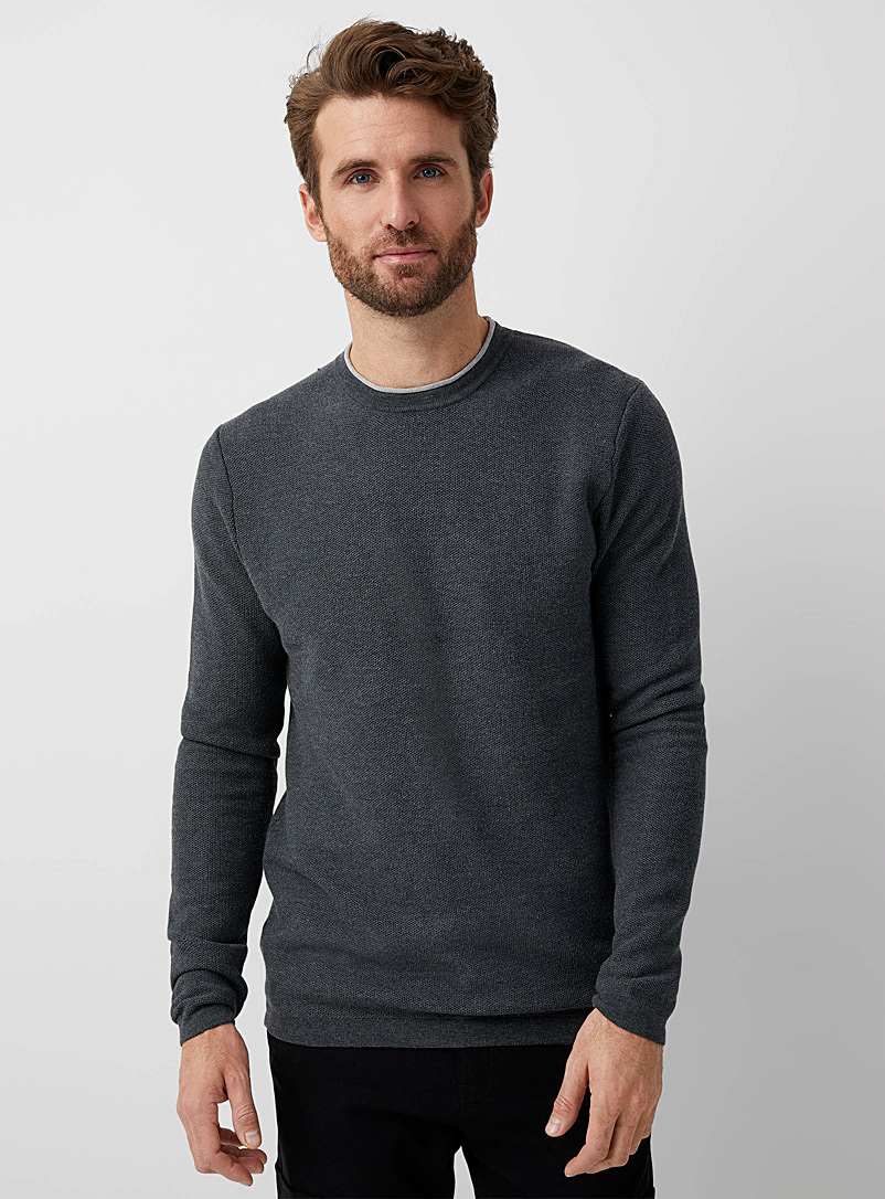 Le 31 Oxford Piqué sweater for men
