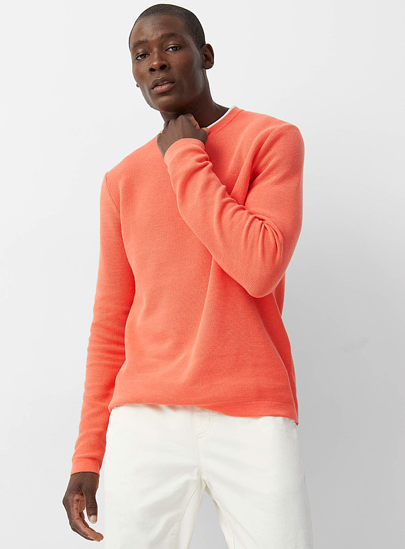 Le 31 Coral Piqué sweater for men