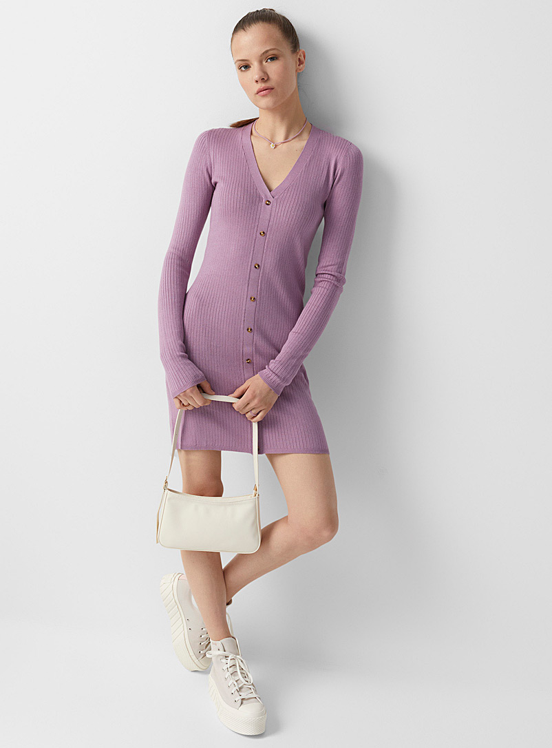 Twik Lilacs Finely-ribbed buttoned dress for women
