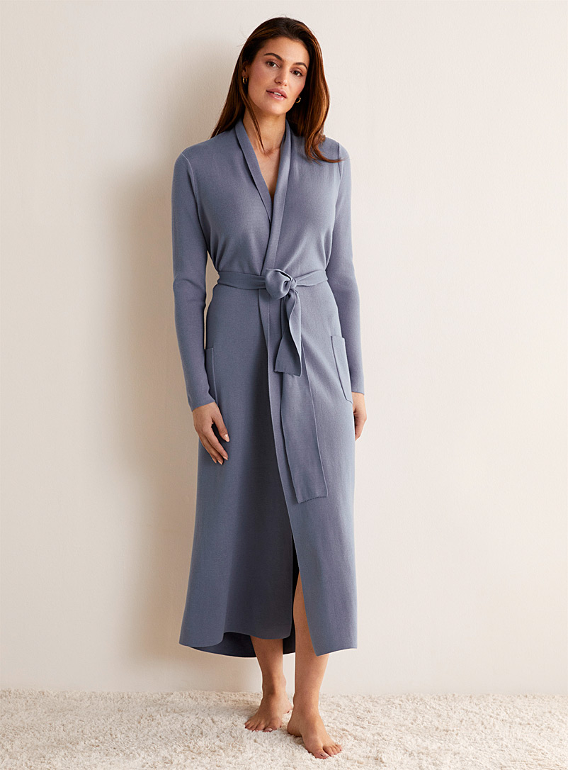 Miiyu Blue Knit maxi robe for women