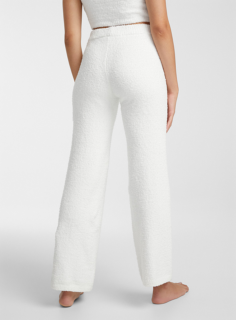 Miiyu x Twik: Le pantalon large douce peluche Ivoire blanc os pour femme