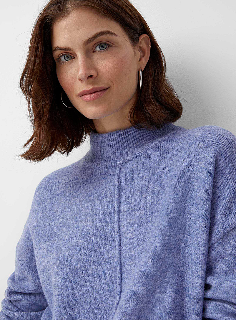 Contemporaine Baby Blue Mock-neck oversized sweater for women