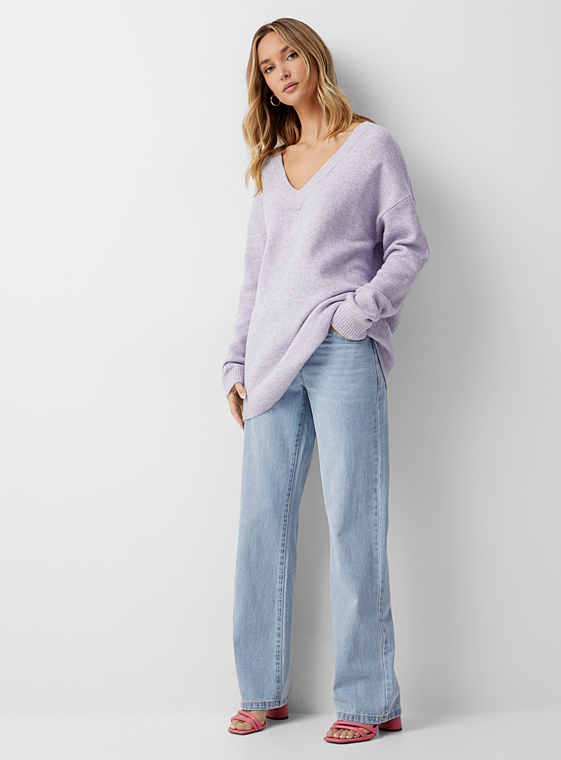 Icône Lilacs V-neck oversized sweater for women