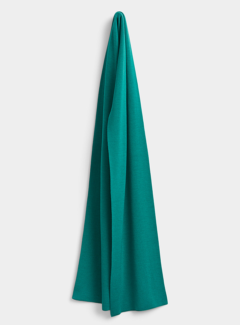 Le 31 Teal Solid merino wool scarf for men