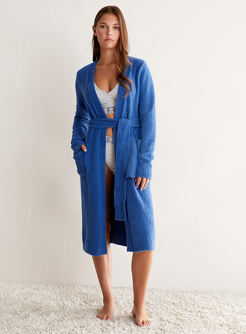 Miiyu x Twik Blue Bouclé textured robe for women
