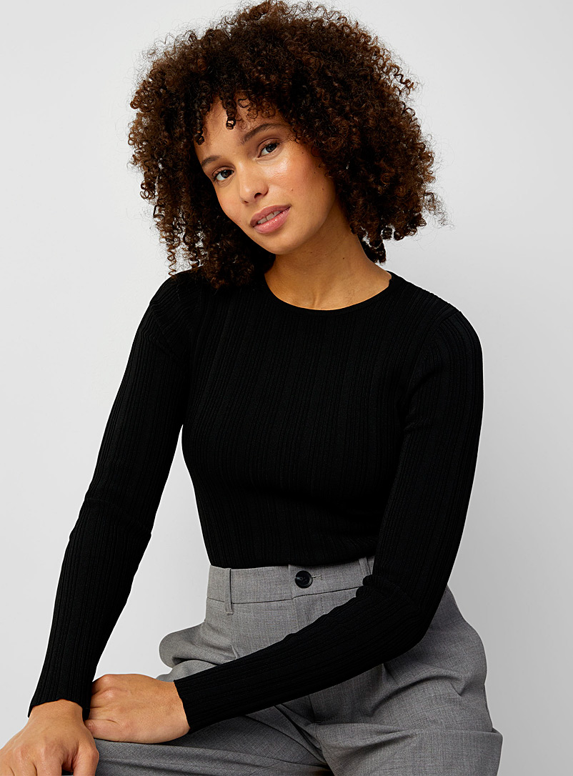 Fitted vertical ribbed sweater | Contemporaine | Shop Women's Sweaters ...