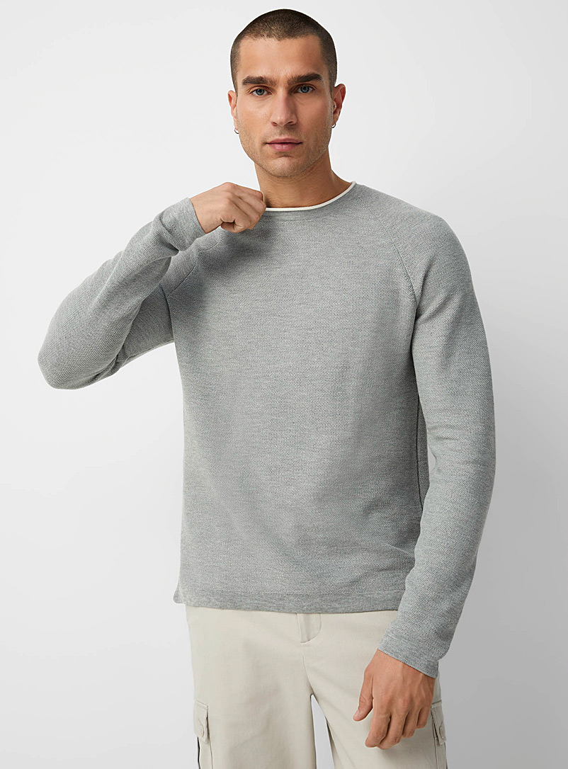 Honeycomb textured sweater, Le 31, Shop Men's Crew Neck Sweaters Online