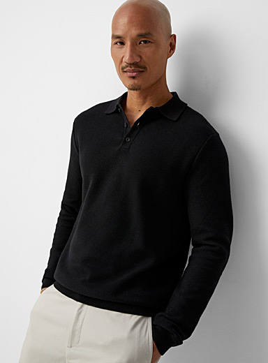 Le polo tricot alv&eacute;ole optique