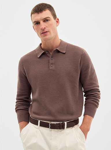 Optical honeycomb knit polo