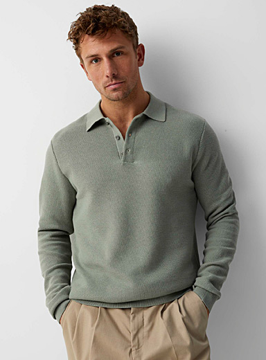 Le polo tricot alv&eacute;ole optique