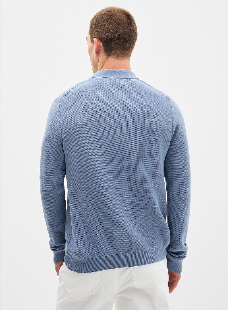 Optical honeycomb knit polo | Le 31 | Shop Men's V-Neck Sweaters