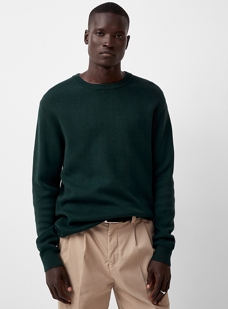 Le 31 Green Structured soft-knit sweater for men