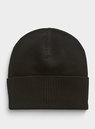 Pure merino wool ribbed tuque