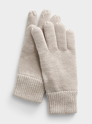 Pure merino wool knit gloves