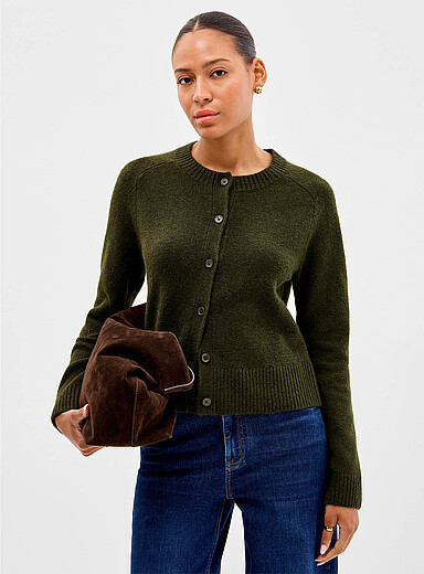 Essential felted boxy-fit cardigan
