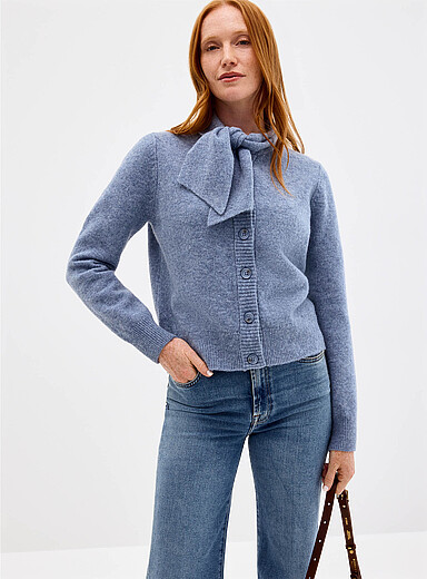 Le cardigan ultradoux touche de laine col lavalli&egrave;re