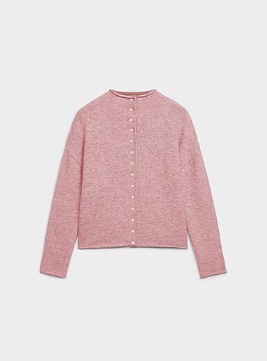 Le cardigan duveteux col chemin&eacute;e